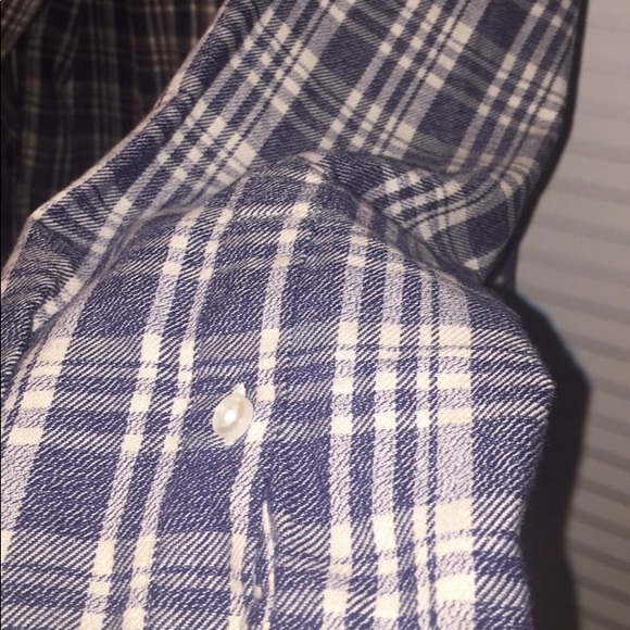 FIVE FOUR BLUE WHITE PLAID BUTTON DOWN SHIRT - Picture 4 of 6